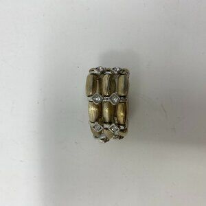 NEW king square stretch 3 strand champagne gold ring